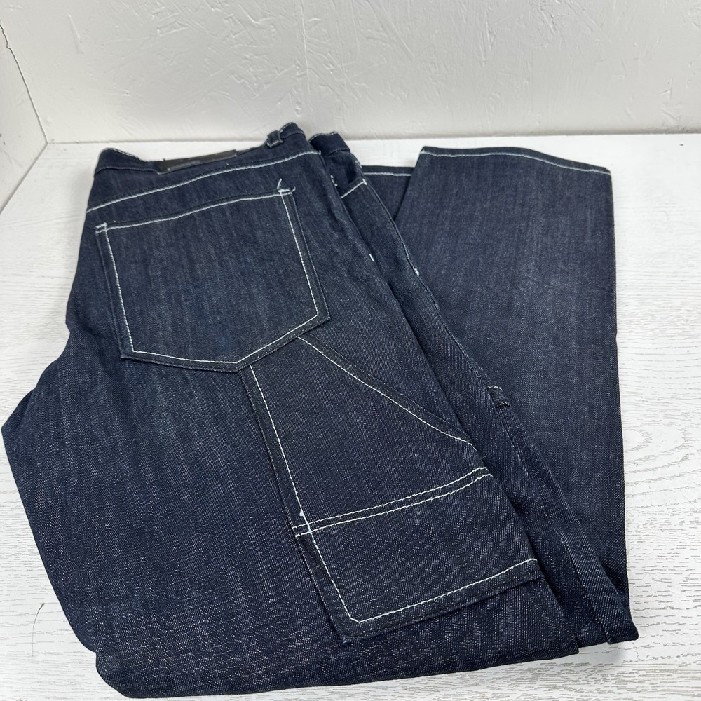 Qruel Dark Rinse Carpenter Jeans Contrast Stitching 38x32